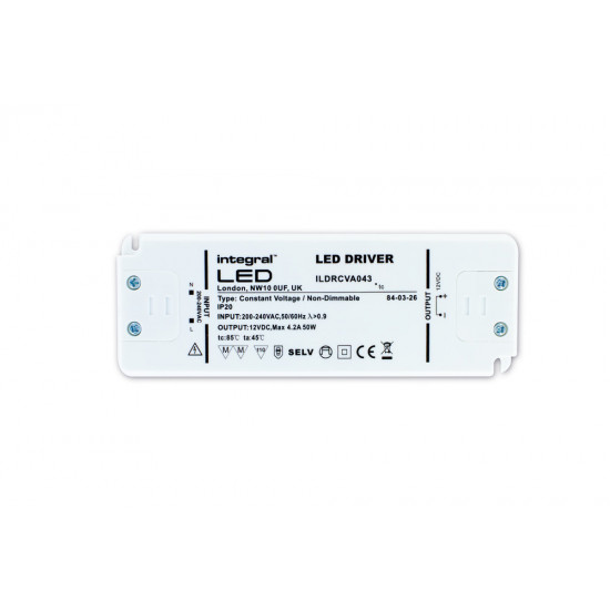 Integral 12v 50watt LED Driver (Constant Voltage) Integral 12v 50watt LED Driver (Constant Voltage)