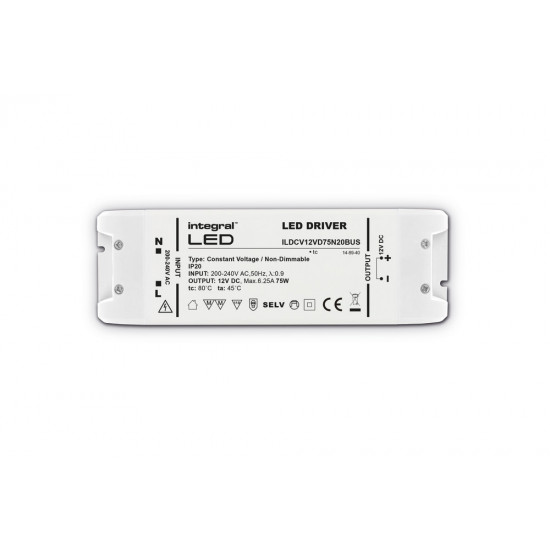 Integral 12v 75watt LED Driver (Constant Voltage) Integral 12v 75watt LED Driver (Constant Voltage)