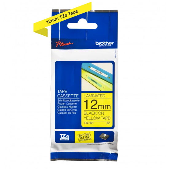 TZE-631 12mm Tape Black on Yellow 8m