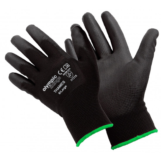 Thames Black PU Gloves-Large