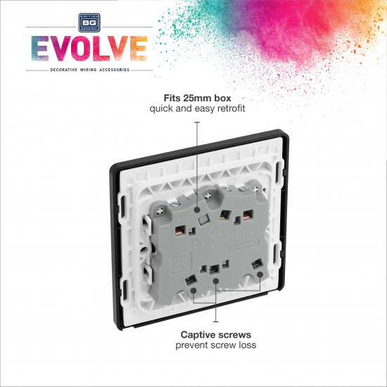 BG Evolve Fan Isolator Switch Matt Black