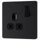 BG Evolve 1G Switched Socket Matt Black