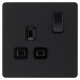 BG Evolve 1G Switched Socket Matt Black