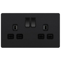 BG Evolve 2G Switched Socket Matt Black