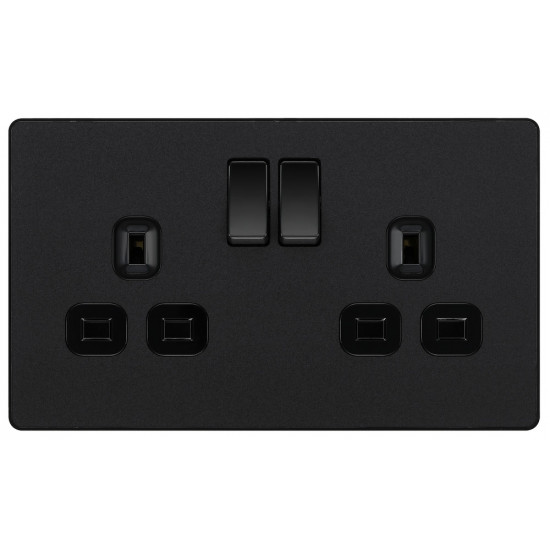 BG Evolve 2G Switched Socket Matt Black