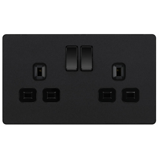 BG Evolve 2G Switched Socket Matt Black