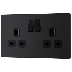 BG Evolve 2G Switched Socket Matt Black