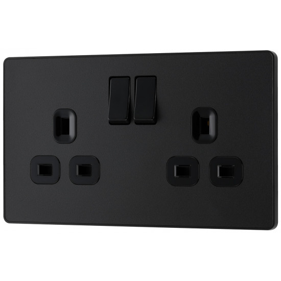 BG Evolve 2G Switched Socket Matt Black