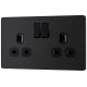 BG Evolve 2G Switched Socket Matt Black