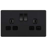 BG Evolve 2G Switched Socket Matt Black