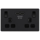 BG Evolve 2G USB Switched Socket Matt Black