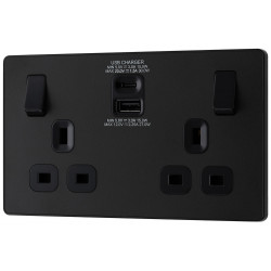 BG Evolve 2G USB A &amp; C Switched Socket Matt Black