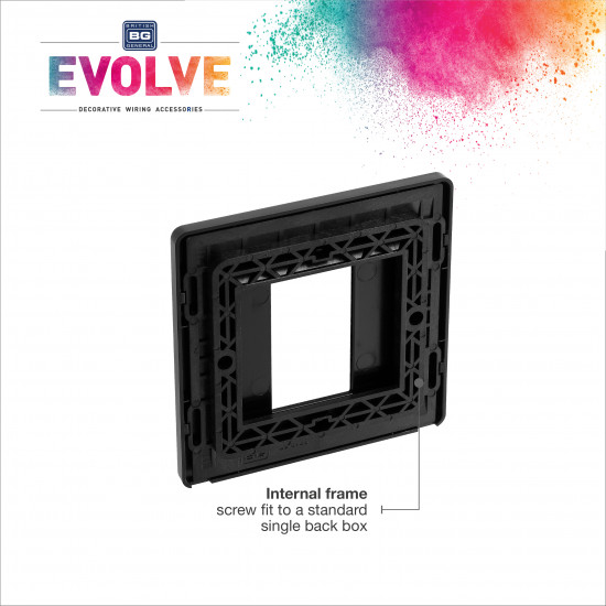 BG Evolve 1M Euro Module Plate (1G) Matt Black