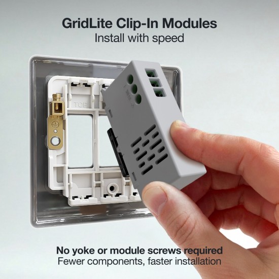 BG Grid Lite Matt Black 100watt Dimmer Module