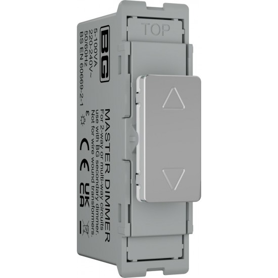 BG Grid Lite Polished Chrome 100watt Dimmer Module