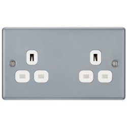 M/Clad 2 Gang Un/Switched Socket