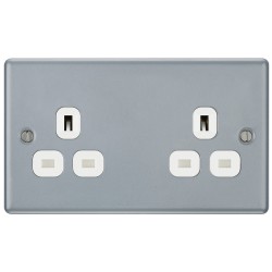 M/Clad 2 Gang Un/Switched Socket