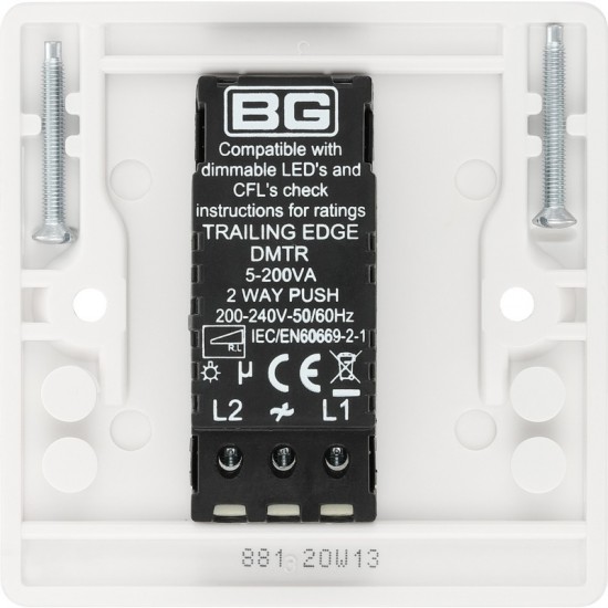 BG Nexus 1G Push Dimmer 400w (881)