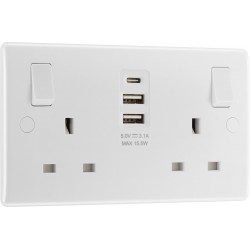 BG 2G 13amp Sw/Socket DP 2xA 1xC USB 15w