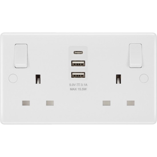 BG 2G 13amp Sw/Socket DP 2xA 1xC USB 15w