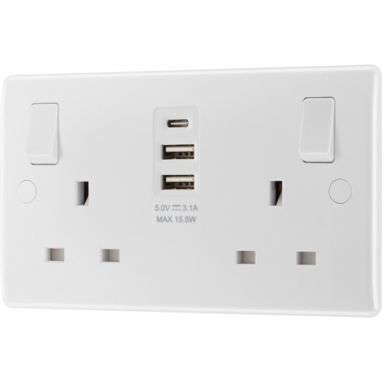 BG 2G 13amp Sw/Socket DP 2xA 1xC USB 15w