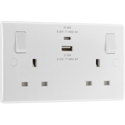 BG 2G 13amp Sw/Socket DP 1xA 1xC USB 22w