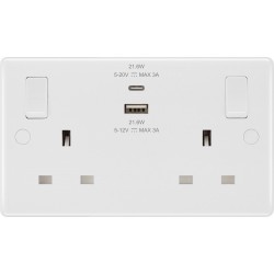 BG 2G 13amp Sw/Socket DP 1xA 1xC USB 22w