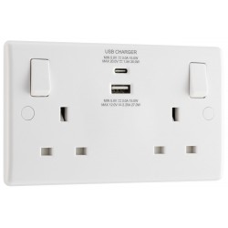BG Nexus 2G 13A Sw/Socket DP USB A &amp; C (822UAC)