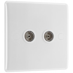 BG Nexus 2 Gang Co Axial Socket (861)