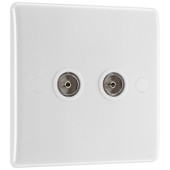 BG Nexus 2 Gang Co Axial Socket (861)