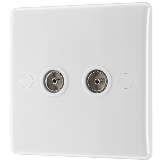 BG Nexus 2 Gang Co Axial Socket (861)