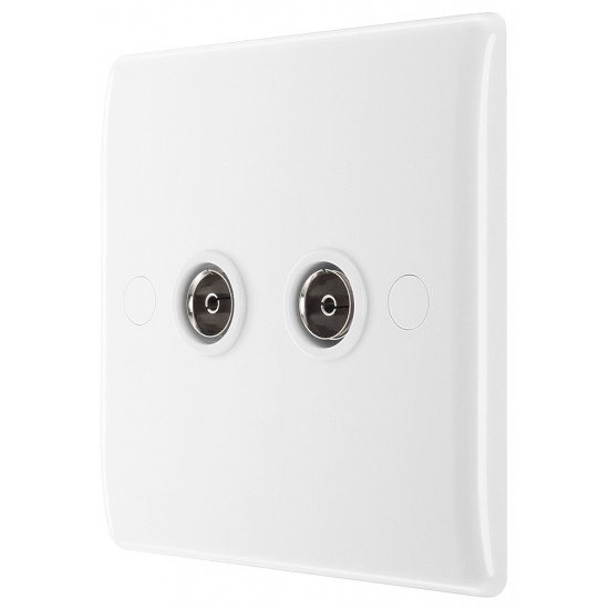BG Nexus 2 Gang Co Axial Socket (861)