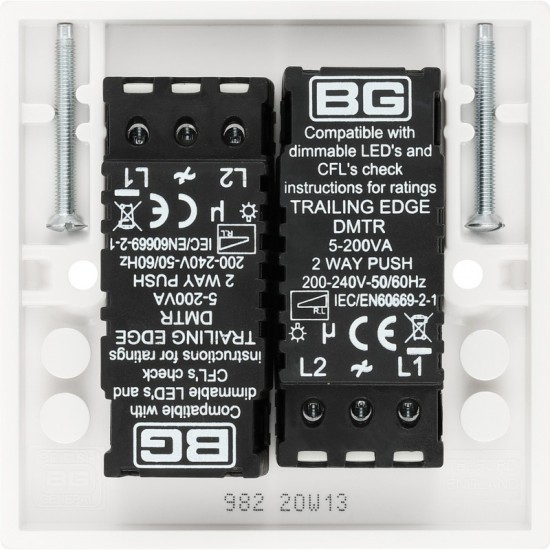 BG 2G Push Dimmer 400w (982) BG 2G Push Dimmer 400w (982)