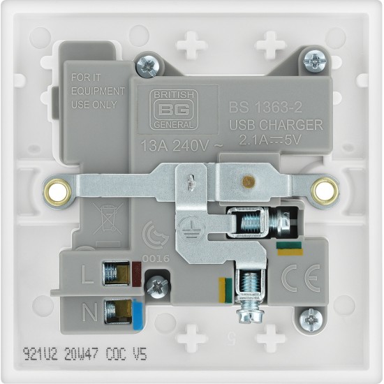 BG 1G 13amp Sw/Socket DP 2xUSB (921U)