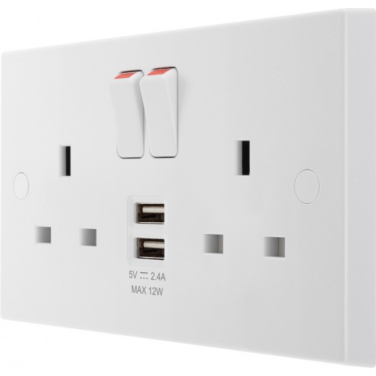 BG 2G 13amp Sw/Socket DP 2xA USB 12w