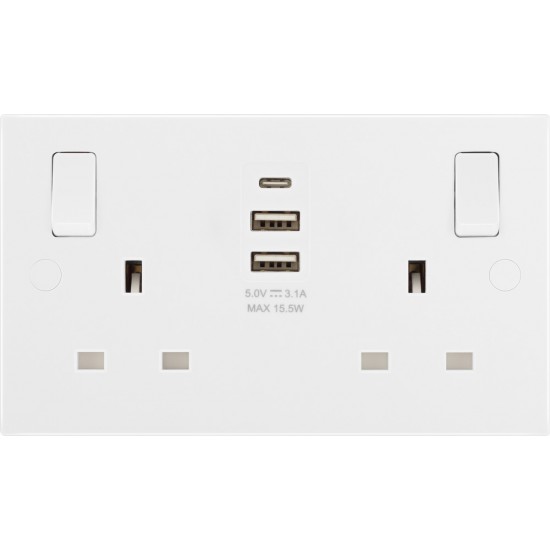 BG 2G 13amp Sw/Socket DP 2xA 1xC USB 15w