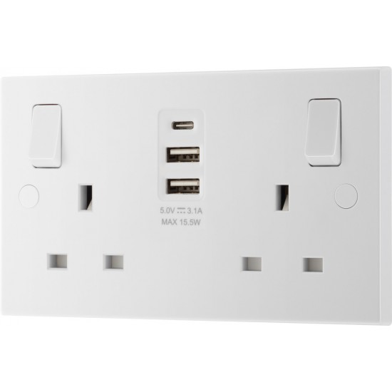 BG 2G 13amp Sw/Socket DP 2xA 1xC USB 15w