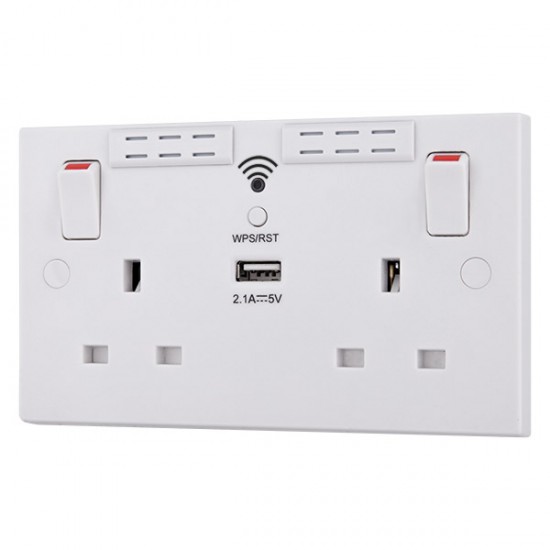 BG 2G 13amp WiFi Range Extender USB Sw/Socket (922UWR)
