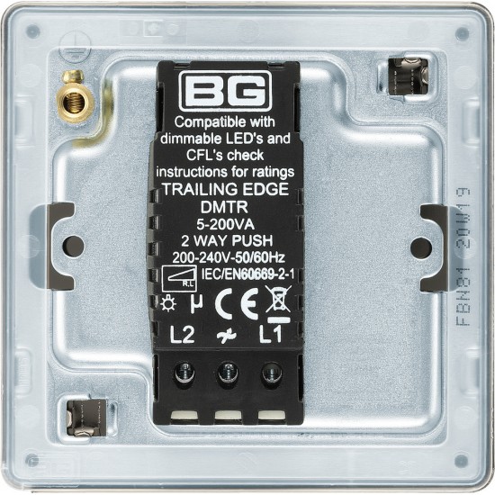 BG Nexus FP 1G Dimmer Switch P/P 400w-B/Nickel (FB