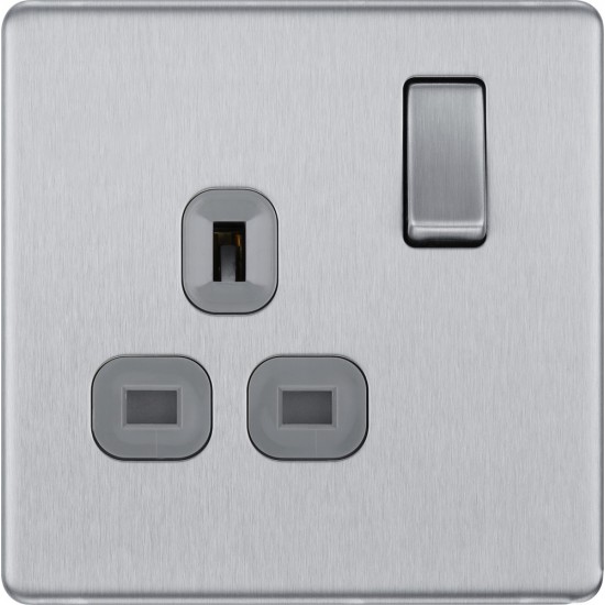 BG Nexus FP 1G Switched Socket-B/Steel (FBS21G) BG Nexus FP 1G Switched Socket-B/Steel (FBS21G)