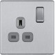 BG Nexus FP 1G Switched Socket-B/Steel (FBS21G)