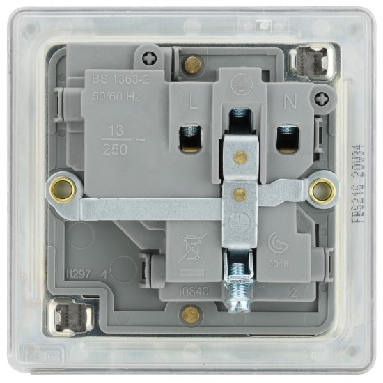BG Nexus FP 1G Switched Socket-B/Steel (FBS21G)