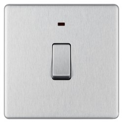 BG Nexus FP 20amp DP Switch/Neon-B/Steel (FBS31)