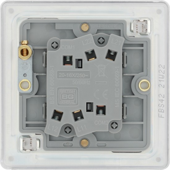 BG Nexus FP 2G 2W Switch-B/Steel (FBS42)