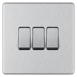 BG Nexus FP 3G 2W Switch-B/Steel (FBS43)