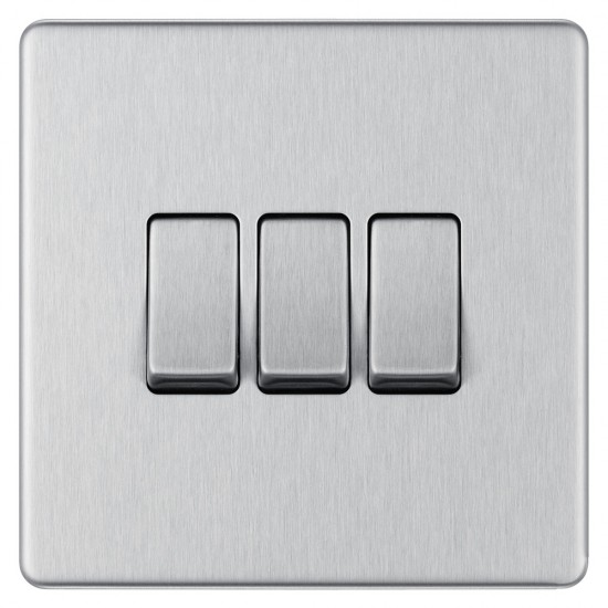 BG Nexus FP 3G 2W Switch-B/Steel (FBS43) BG Nexus FP 3G 2W Switch-B/Steel (FBS43)