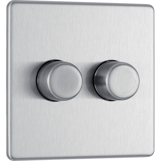 BG Nexus FP 2G Dimmer Switch P/P 400w-B/Steel (FBS