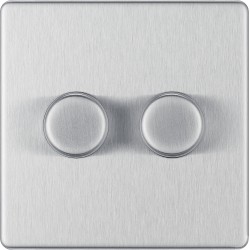 BG Nexus FP 2G Dimmer Switch P/P 400w-B/Steel (FBS