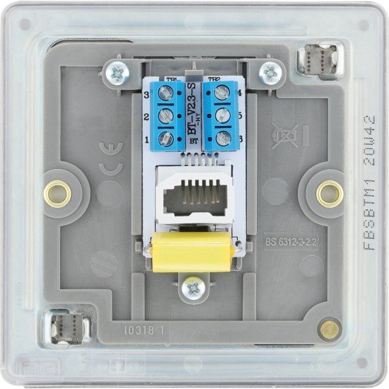BG Nexus FP Master Telephone Socket-B/Steel (FBSBTM1)