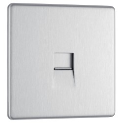 BG Nexus FP Slave Telephone Socket-B/Steel (FBSBTS1)